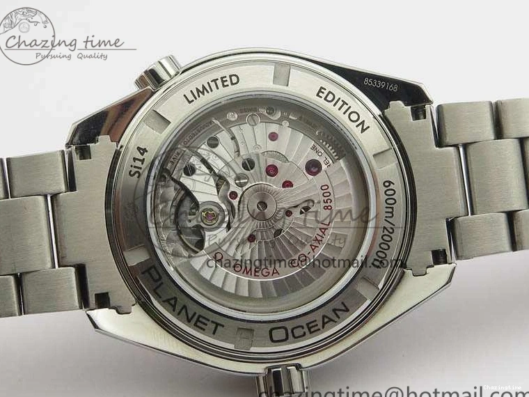 0415 Planet Ocean Pro 45mm OMF 1:1 Best Edition Orange Marker On SS Bracelet A8500 (Black Balance Wheel) Durable 8141